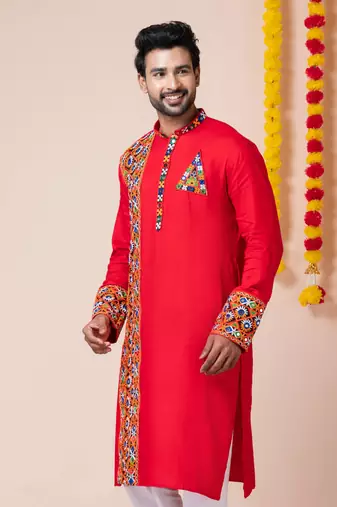 Red heavy rayon navratri special traditional only kurta
