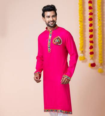 Pink heavy rayon navratri special traditional only kurta 3