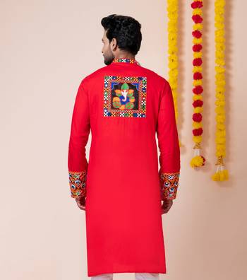 Red heavy rayon navratri special traditional only kurta 5