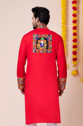 Red heavy rayon navratri special traditional only kurta