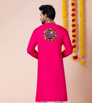 Pink heavy rayon navratri special traditional only kurta 5