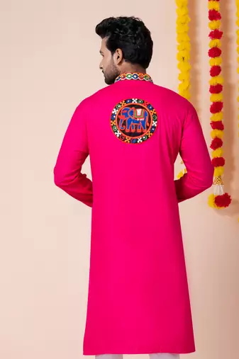 Pink heavy rayon navratri special traditional only kurta