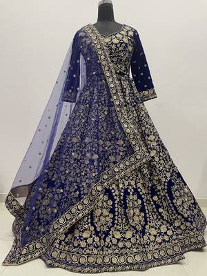 Bridal Wear Designer velvet fabric Lahenga Choli 1