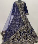 Bridal Wear Designer velvet fabric Lahenga Choli