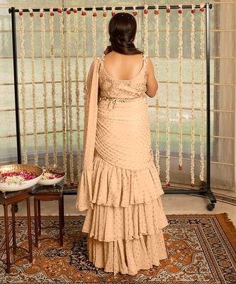 Kovet peach bud layered saree 3