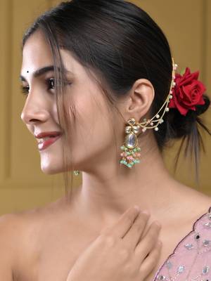 Gold  plated & multi beaded jumka earring 1