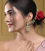 Gold  plated & multi beaded jumka earring