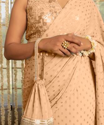 Kovet peach bud layered saree 4