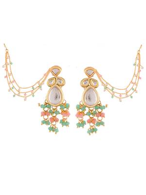 Gold  plated & multi beaded jumka earring 3