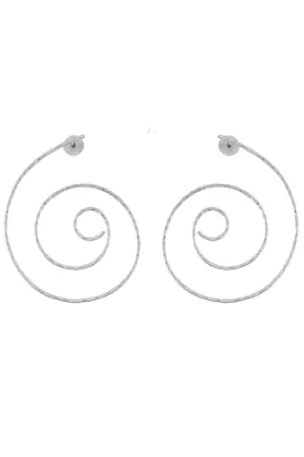 Silver-plated brass circle stud earrings for women