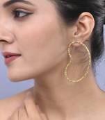 Gold-plated brass ear cuff studs for women