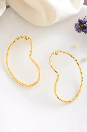 Gold-plated brass ear cuff studs for women