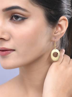 Gold-plated brass chandbali brass drop earrings 1