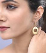 Gold-plated brass chandbali brass drop earrings