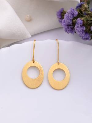 Gold-plated brass chandbali brass drop earrings 2