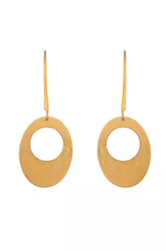 Gold-plated brass chandbali brass drop earrings