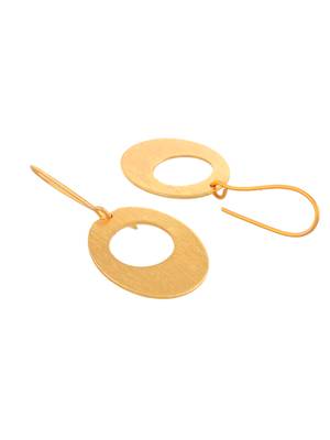 Gold-plated brass chandbali brass drop earrings 4