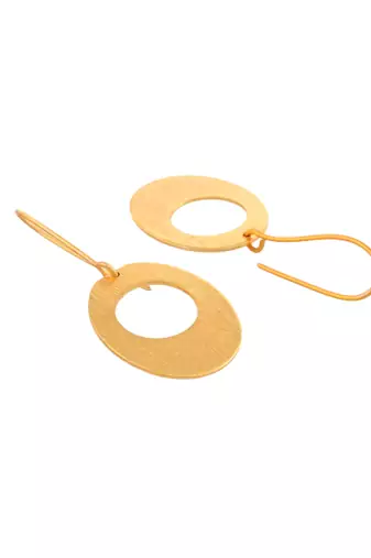 Gold-plated brass chandbali brass drop earrings
