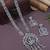I jewels silver oxidised traditional ganesh design long necklace jewellery set with earrings (mc205ox)