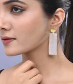 Silver & gold-plated brass long drop earrings