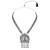 I jewels silver oxidised traditional ganesh design long necklace jewellery set with earrings (mc205ox)