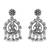 I jewels silver oxidised traditional ganesh design long necklace jewellery set with earrings (mc205ox)
