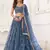 Blue Net Lehenga Choli Set for with Sequins Embroidery