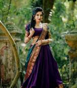 Purple Color Narayan Pet With Zari Weaving Work Lehenga Choli