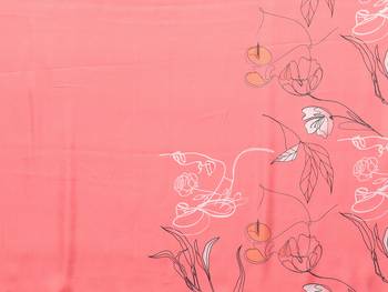 Pink Printed Satin Digital Print Saree With Blouse Piece 5