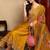 Mustard solid silk blend embroidered fancy straight trousers with dupatta