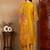Mustard solid silk blend embroidered fancy straight trousers with dupatta
