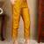 Mustard solid silk blend embroidered fancy straight trousers with dupatta
