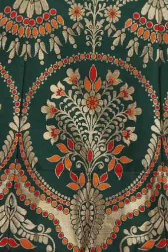 Green Jacquard Lehenga Choli for Wedding