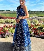 Women's Blue Georgette Lehenga Choli Set