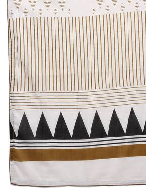 Elegant geometric design  Mulmul Cotton Block Printed Saree with Blouse Piece 4