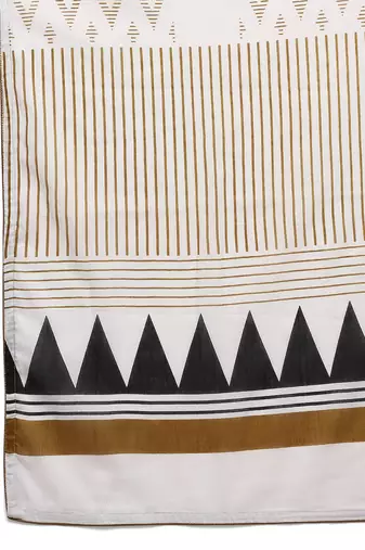 Elegant geometric design  Mulmul Cotton Block Printed Saree with Blouse Piece