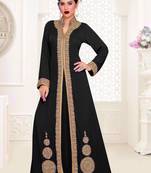 Black color luxurious Full Sleeves Handmade Moroccan Kaftan.