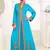 Cyan Georgette Embroidered Zari Work Islamic Clothing