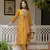 Yellow printed cotton blend fancy straight trousers with dupatta