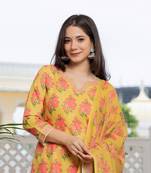 Green solid rayon blend printed fancy straight kurta trousers with dupatta