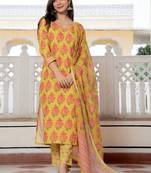 Green solid rayon blend printed fancy straight kurta trousers with dupatta