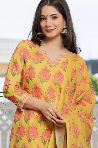 Green solid rayon blend printed fancy straight kurta trousers with dupatta