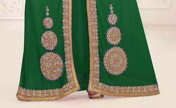 Dark Green color Full Sleeves Handmade Moroccan Kaftan 3