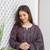 Maroon color cotton blend printed fancy flared kurta trousers with dupata