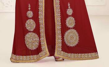 Maroon color Full Sleeves Handmade Moroccan Kaftan 3