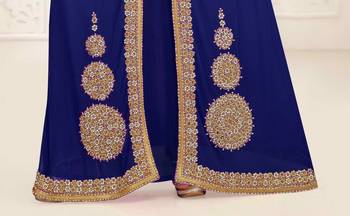 Navy Blue color Full Sleeves Handmade Moroccan Kaftan 3