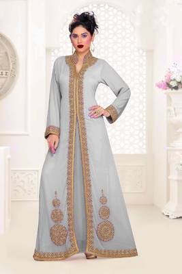 Off-White color Full Sleeves Handmade Moroccan Kaftan 1