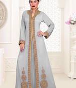 Off-White color luxurious Full Sleeves Handmade Moroccan Kaftan.