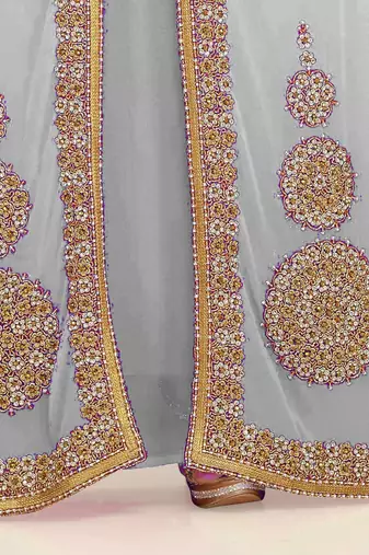 Off-White color Full Sleeves Handmade Moroccan Kaftan