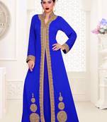 Royal Blue color luxurious Full Sleeves Handmade Moroccan Kaftan.